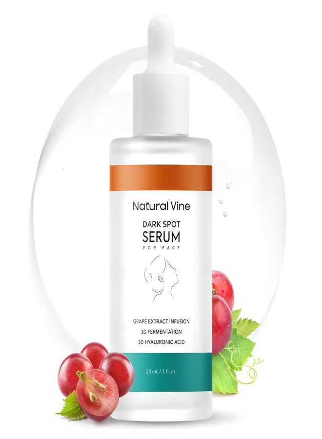 Natural Vine Dark Spot Serum: Dark Spot Remover for Face - Dark Spot Corrector with Grape Extract Fermentation Complex Hyaluronic Acid Vitamin E for Brighter Even Skin Tone 1 FL OZ - Image 1